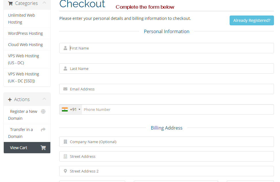 Checkout Form